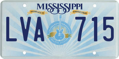 MS license plate LVA715