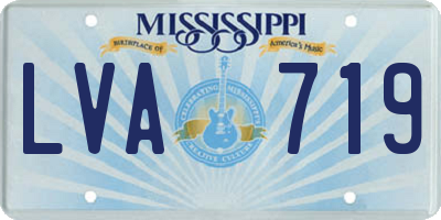 MS license plate LVA719