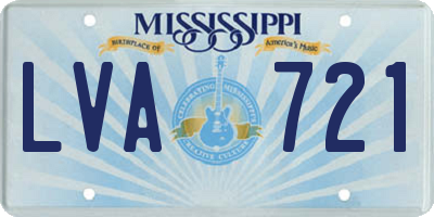 MS license plate LVA721