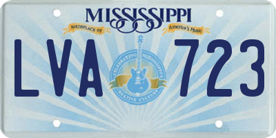 MS license plate LVA723