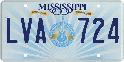 MS license plate LVA724