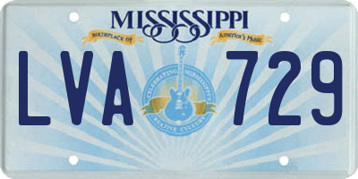 MS license plate LVA729