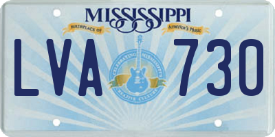 MS license plate LVA730