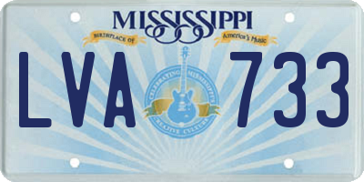 MS license plate LVA733