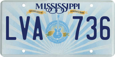 MS license plate LVA736