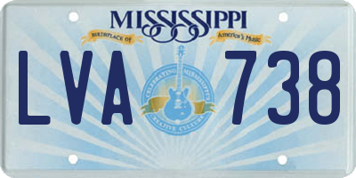 MS license plate LVA738