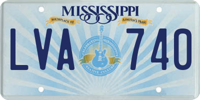MS license plate LVA740