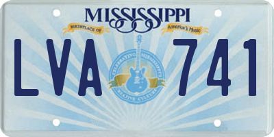 MS license plate LVA741