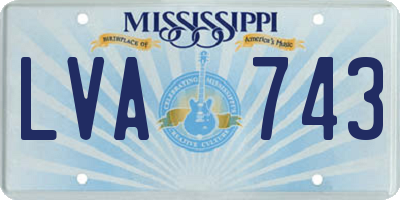 MS license plate LVA743