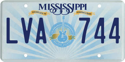 MS license plate LVA744