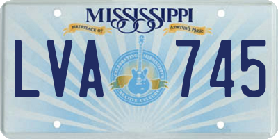 MS license plate LVA745