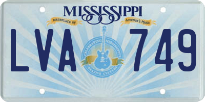 MS license plate LVA749