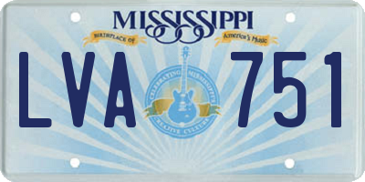 MS license plate LVA751
