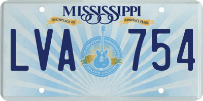 MS license plate LVA754