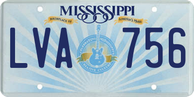 MS license plate LVA756
