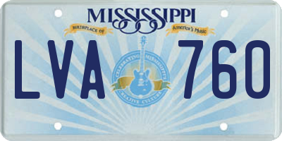 MS license plate LVA760