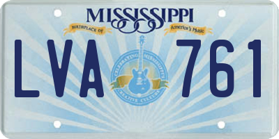 MS license plate LVA761