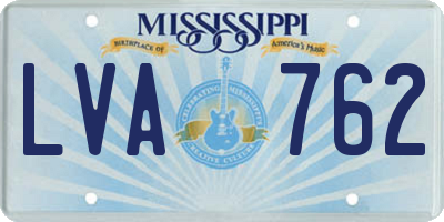 MS license plate LVA762