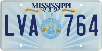 MS license plate LVA764