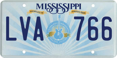 MS license plate LVA766