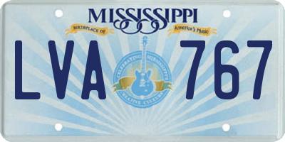 MS license plate LVA767