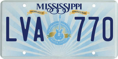 MS license plate LVA770