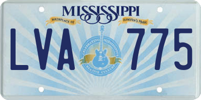 MS license plate LVA775