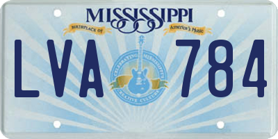 MS license plate LVA784
