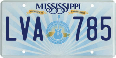 MS license plate LVA785