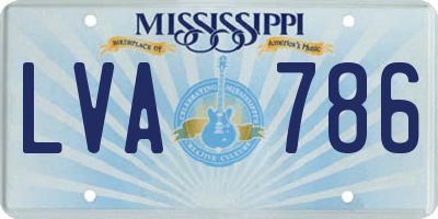 MS license plate LVA786