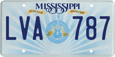 MS license plate LVA787