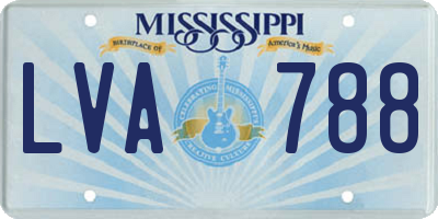 MS license plate LVA788