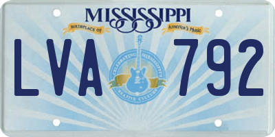 MS license plate LVA792