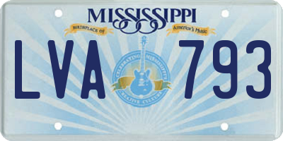 MS license plate LVA793