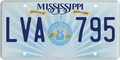 MS license plate LVA795