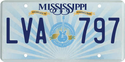 MS license plate LVA797