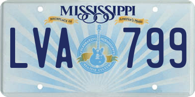 MS license plate LVA799