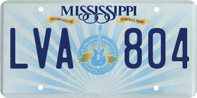 MS license plate LVA804