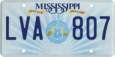 MS license plate LVA807
