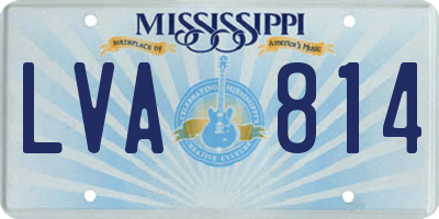 MS license plate LVA814