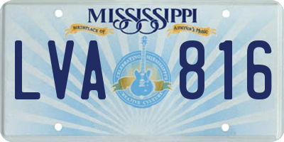 MS license plate LVA816
