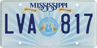 MS license plate LVA817