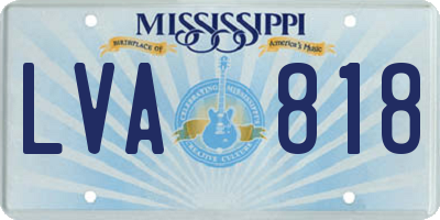 MS license plate LVA818