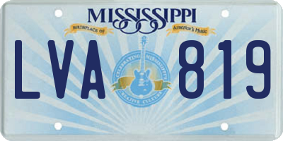 MS license plate LVA819
