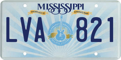 MS license plate LVA821