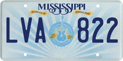 MS license plate LVA822