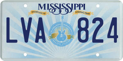 MS license plate LVA824