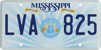 MS license plate LVA825