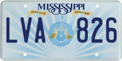 MS license plate LVA826
