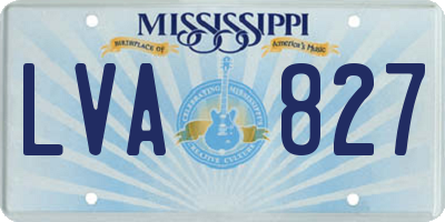 MS license plate LVA827